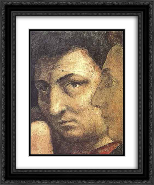 Self portait 20x24 Black Ornate Wood Framed Art Print Poster with Double Matting by Masaccio