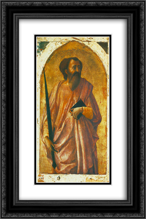 St. Paul 16x24 Black Ornate Wood Framed Art Print Poster with Double Matting by Masaccio