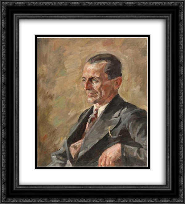 Portrait Ing. K 20x22 Black Ornate Wood Framed Art Print Poster with Double Matting by Sternen, Matej