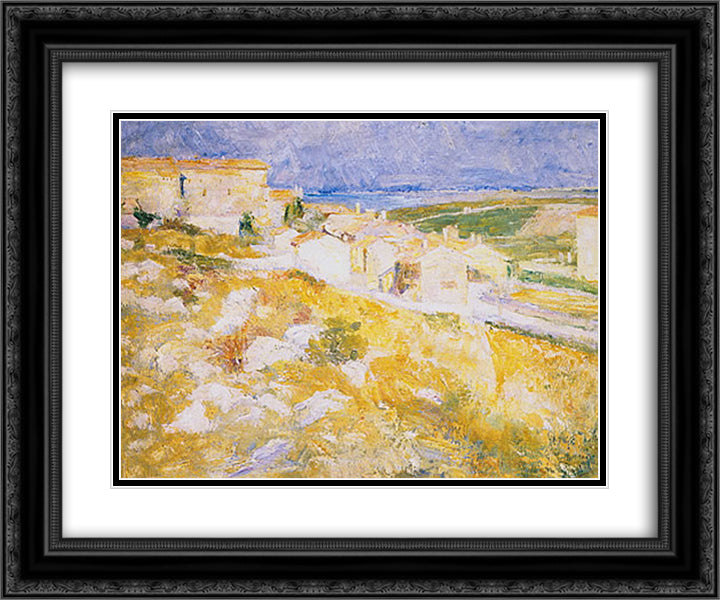Springtime at the Sea 24x20 Black Ornate Wood Framed Art Print Poster with Double Matting by Sternen, Matej