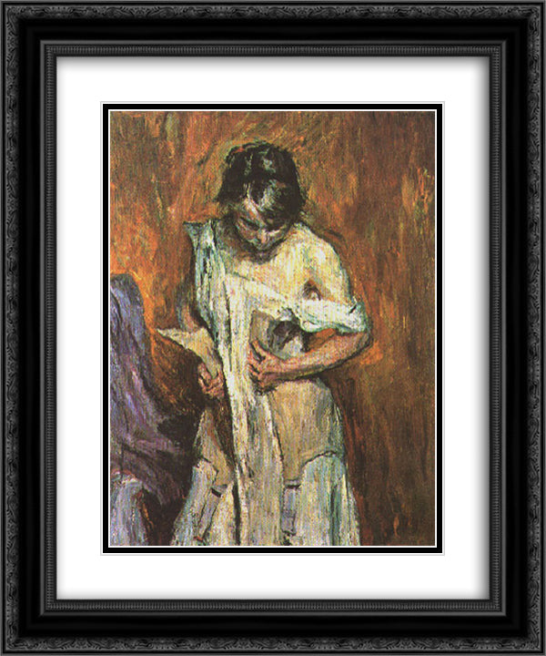 Woman with a Corset 20x24 Black Ornate Wood Framed Art Print Poster with Double Matting by Sternen, Matej