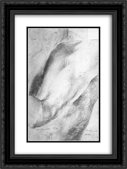 Forearm Study 18x24 Black Ornate Wood Framed Art Print Poster with Double Matting by Grunewald, Matthias