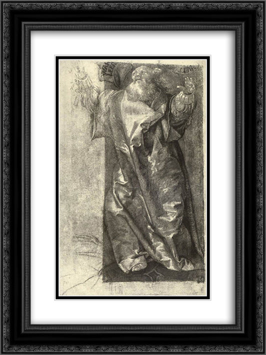 Moses 18x24 Black Ornate Wood Framed Art Print Poster with Double Matting by Grunewald, Matthias