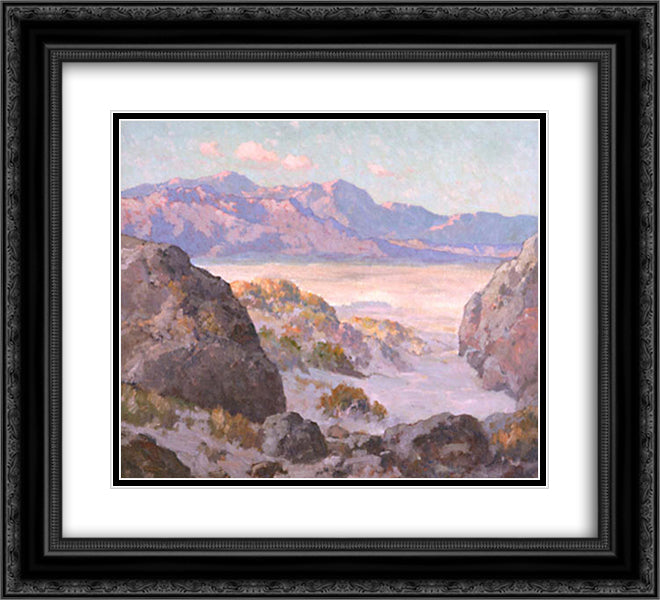 Desert and Mountains 22x20 Black Ornate Wood Framed Art Print Poster with Double Matting by Braun, Maurice