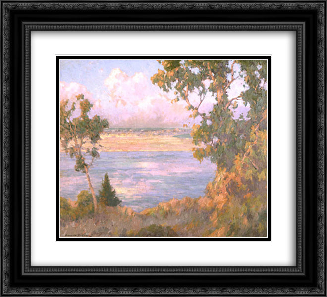 Landscape North Island seen from Point Loma 22x20 Black Ornate Wood Framed Art Print Poster with Double Matting by Braun, Maurice