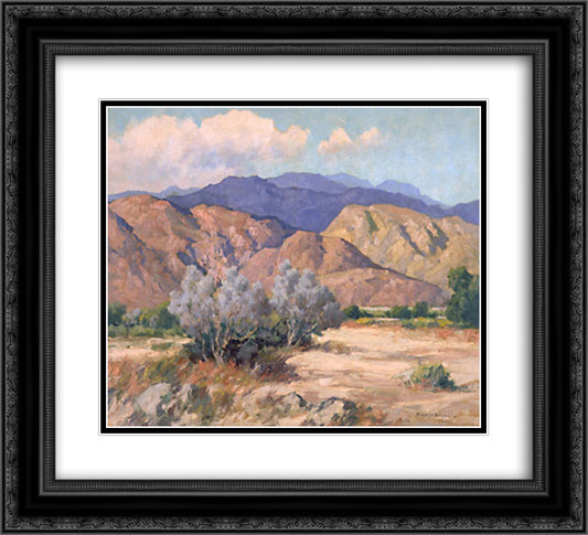 Mountains and Desert 22x20 Black Ornate Wood Framed Art Print Poster with Double Matting by Braun, Maurice