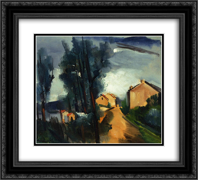 Landscape 22x20 Black Ornate Wood Framed Art Print Poster with Double Matting by Vlaminck, Maurice