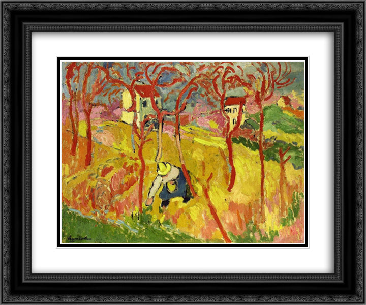 The Gardener 24x20 Black Ornate Wood Framed Art Print Poster with Double Matting by Vlaminck, Maurice