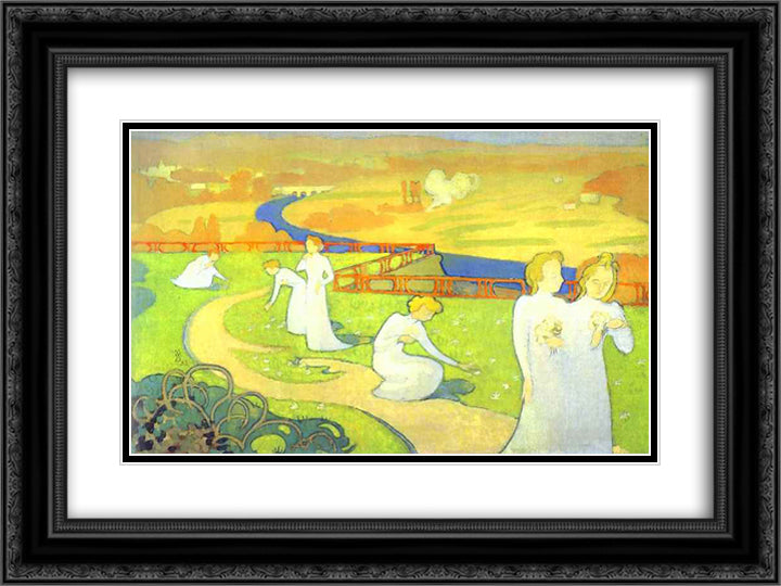April 24x18 Black Ornate Wood Framed Art Print Poster with Double Matting by Denis, Maurice