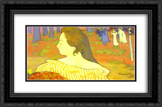 Beauty in the Autumn Wood 24x16 Black Ornate Wood Framed Art Print Poster with Double Matting by Denis, Maurice