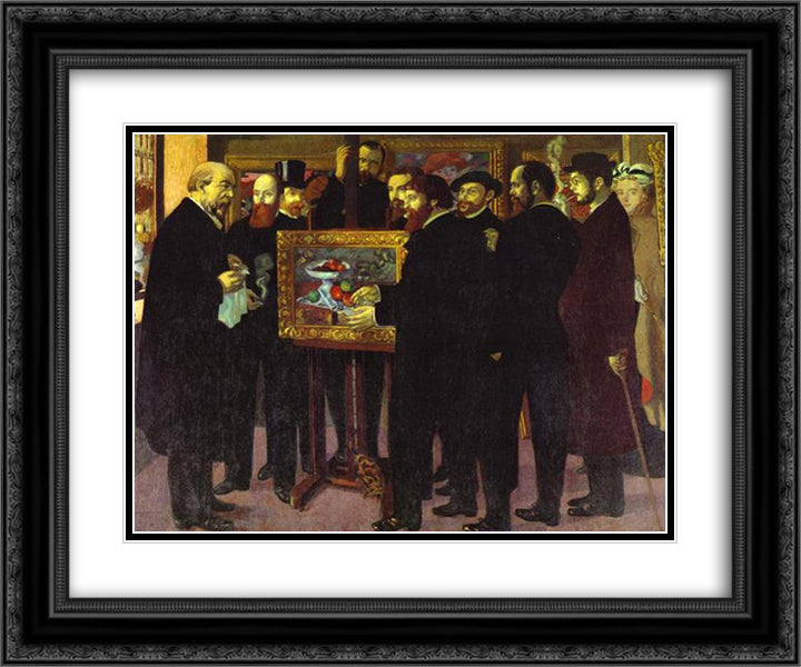 Homage to Cezanne 24x20 Black Ornate Wood Framed Art Print Poster with Double Matting by Denis, Maurice