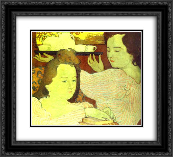 Mystic Allegory or Tea 22x20 Black Ornate Wood Framed Art Print Poster with Double Matting by Denis, Maurice