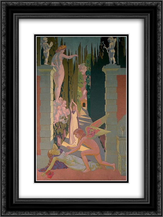 Panel 4. The Vengeance of Venus 18x24 Black Ornate Wood Framed Art Print Poster with Double Matting by Denis, Maurice