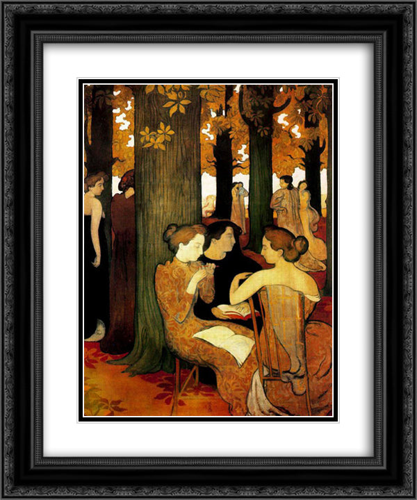 The Muses 20x24 Black Ornate Wood Framed Art Print Poster with Double Matting by Denis, Maurice