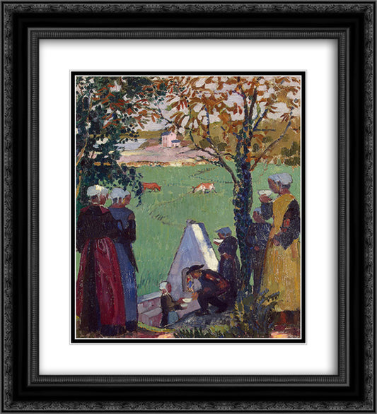 The Sacred Spring at Guidel 20x22 Black Ornate Wood Framed Art Print Poster with Double Matting by Denis, Maurice