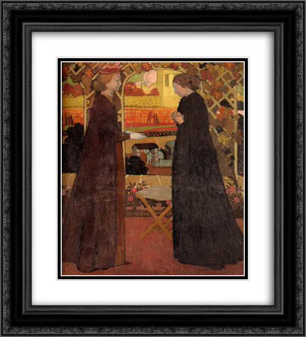 The Visitation 20x22 Black Ornate Wood Framed Art Print Poster with Double Matting by Denis, Maurice