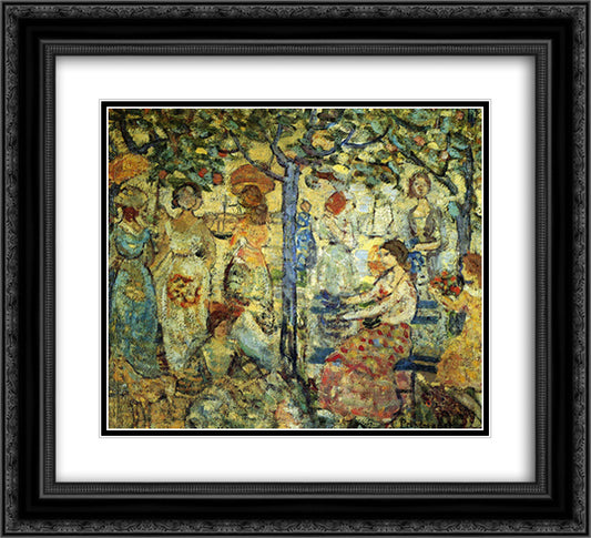 Acadia 22x20 Black Ornate Wood Framed Art Print Poster with Double Matting by Prendergast, Maurice