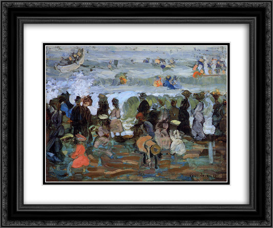 After the Storm 24x20 Black Ornate Wood Framed Art Print Poster with Double Matting by Prendergast, Maurice