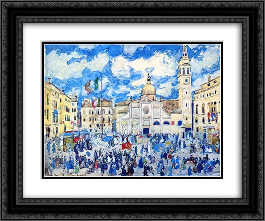 Campo Santa Maria Formosa, Venice 24x20 Black Ornate Wood Framed Art Print Poster with Double Matting by Prendergast, Maurice
