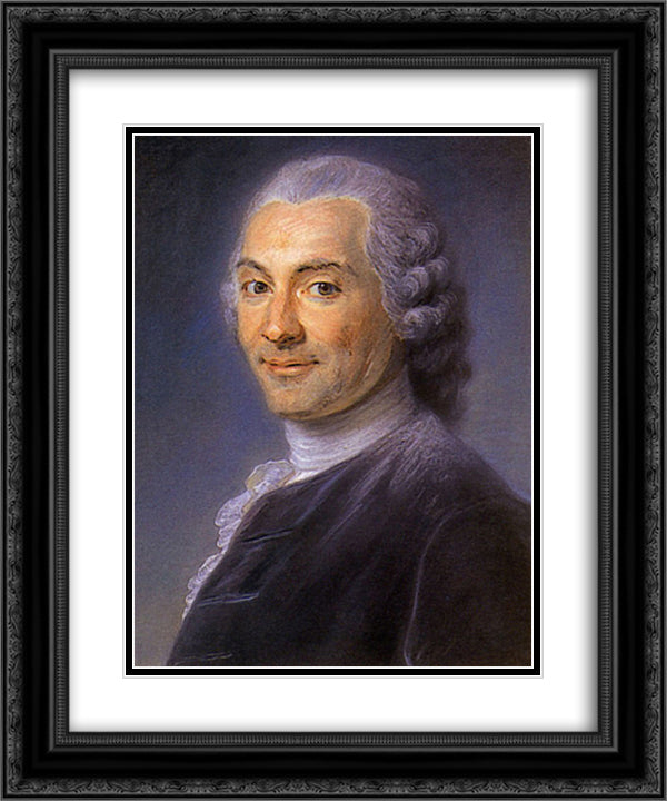 Charles Maron, a lawyer in parliament 20x24 Black Ornate Wood Framed Art Print Poster with Double Matting by La Tour, Maurice Quentin de