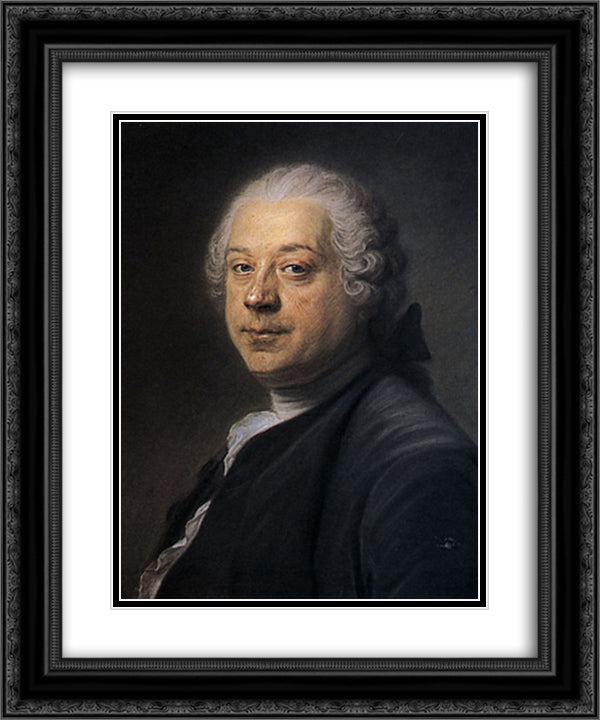 Charles Parrocel, painter 20x24 Black Ornate Wood Framed Art Print Poster with Double Matting by La Tour, Maurice Quentin de