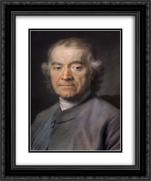 Francois Dachery 20x24 Black Ornate Wood Framed Art Print Poster with Double Matting by La Tour, Maurice Quentin de