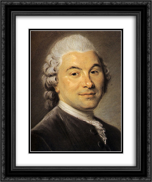 Francois Louis Veron Forbonnais of Duverger, economist 20x24 Black Ornate Wood Framed Art Print Poster with Double Matting by La Tour, Maurice Quentin de