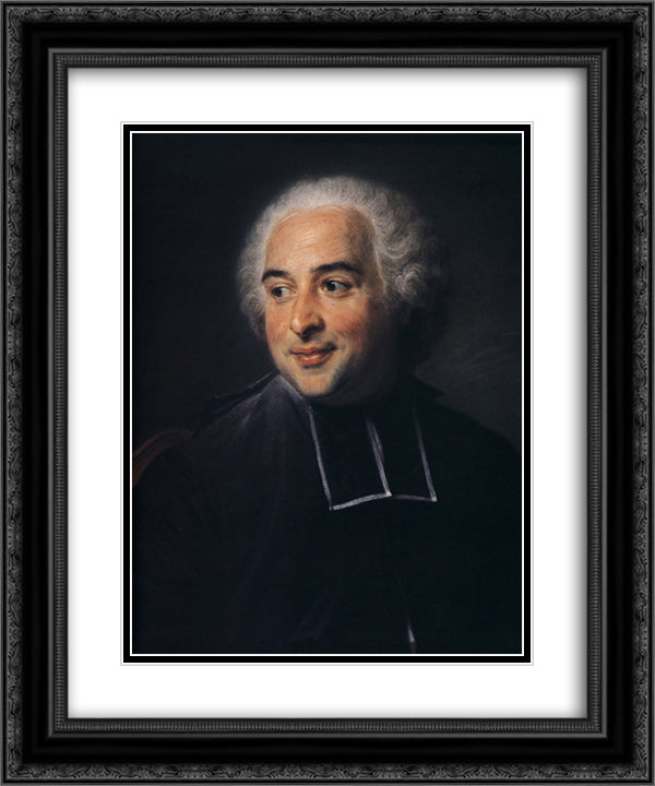 Francois-Emmanuel Pommyer, abbot of Bonneval 20x24 Black Ornate Wood Framed Art Print Poster with Double Matting by La Tour, Maurice Quentin de
