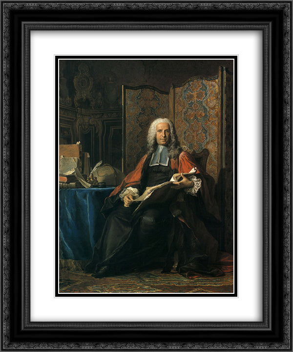 Gabriel Bernard de Rieux 20x24 Black Ornate Wood Framed Art Print Poster with Double Matting by La Tour, Maurice Quentin de