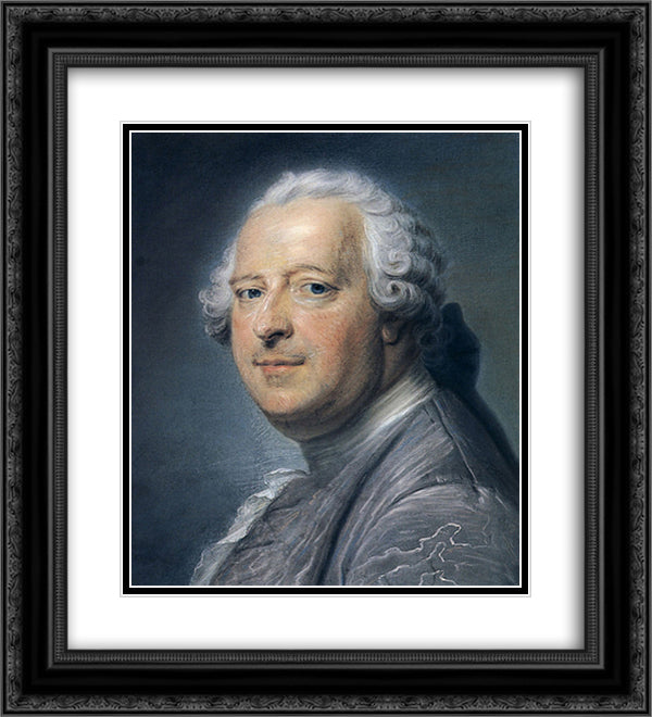 Jean Charles Garnier d'Isle 20x22 Black Ornate Wood Framed Art Print Poster with Double Matting by La Tour, Maurice Quentin de