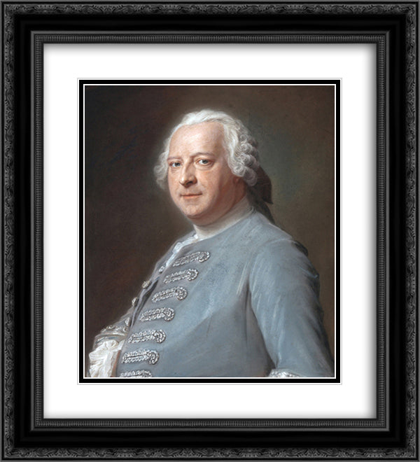 Jean-Charles Garnier 20x22 Black Ornate Wood Framed Art Print Poster with Double Matting by La Tour, Maurice Quentin de