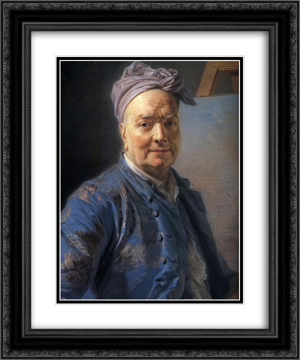 Louis de Silvestre 20x24 Black Ornate Wood Framed Art Print Poster with Double Matting by La Tour, Maurice Quentin de