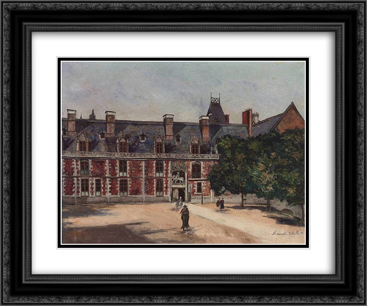 Castle of Blois 24x20 Black Ornate Wood Framed Art Print Poster with Double Matting by Utrillo, Maurice