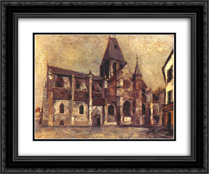 Church at Villiers le Bel 24x20 Black Ornate Wood Framed Art Print Poster with Double Matting by Utrillo, Maurice