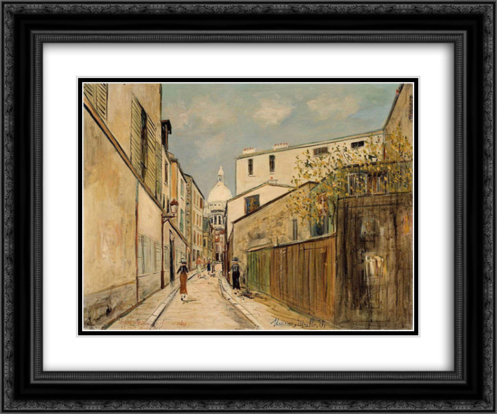 Church of Sacre - Coeur 24x20 Black Ornate Wood Framed Art Print Poster with Double Matting by Utrillo, Maurice