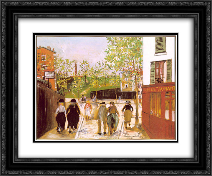 Fortification on the north of Paris 24x20 Black Ornate Wood Framed Art Print Poster with Double Matting by Utrillo, Maurice