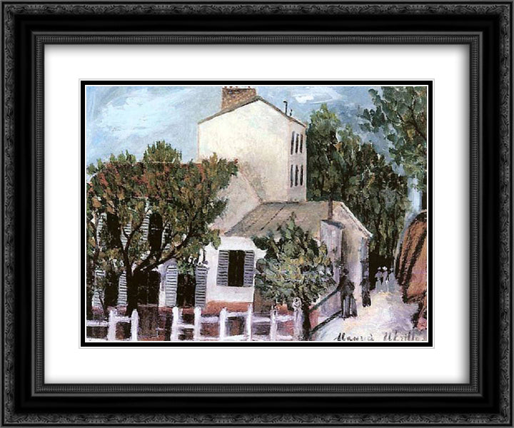 Lapin Agile 24x20 Black Ornate Wood Framed Art Print Poster with Double Matting by Utrillo, Maurice