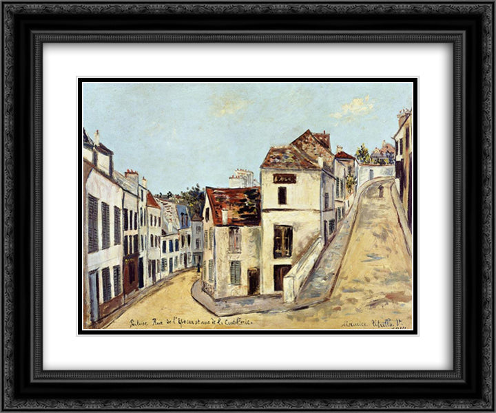 Pontoise, l'Eperon Street and Street de la Coutellerie 24x20 Black Ornate Wood Framed Art Print Poster with Double Matting by Utrillo, Maurice