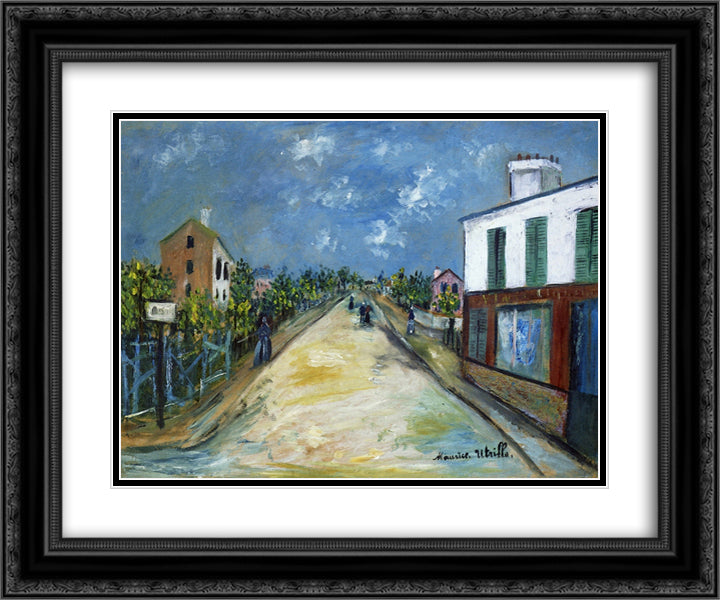 Road in Argenteuil 24x20 Black Ornate Wood Framed Art Print Poster with Double Matting by Utrillo, Maurice