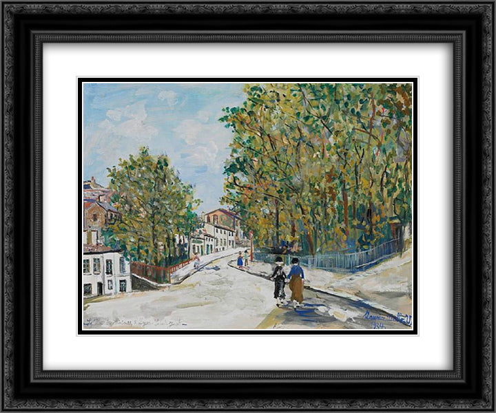Square Minimes 24x20 Black Ornate Wood Framed Art Print Poster with Double Matting by Utrillo, Maurice