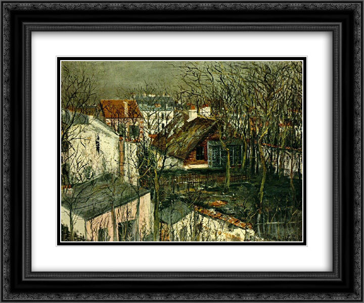 The Berlioz House 24x20 Black Ornate Wood Framed Art Print Poster with Double Matting by Utrillo, Maurice