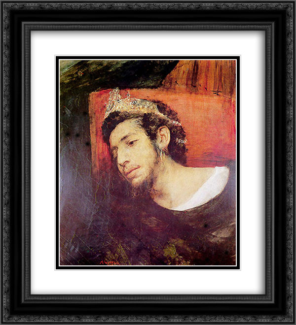 Ahasuerus, Wandering Jew 20x22 Black Ornate Wood Framed Art Print Poster with Double Matting by Gottlieb, Maurycy