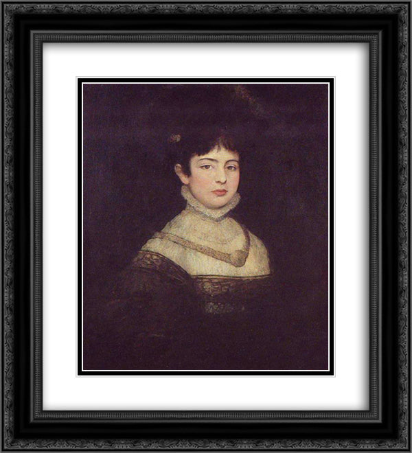 Portrait of Laura Henschel-Rosenfeld 20x22 Black Ornate Wood Framed Art Print Poster with Double Matting by Gottlieb, Maurycy
