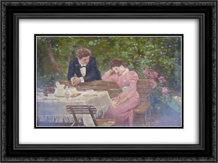 Love 24x18 Black Ornate Wood Framed Art Print Poster with Double Matting by Kurzweil, Max