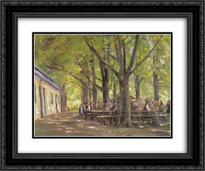 A Country Brasserie, Brannenburg, Bavaria 24x20 Black Ornate Wood Framed Art Print Poster with Double Matting by Liebermann, Max