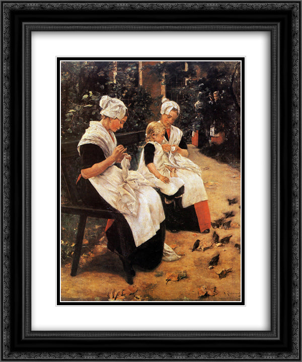 Amsterdam Orphans in the Garden 20x24 Black Ornate Wood Framed Art Print Poster with Double Matting by Liebermann, Max