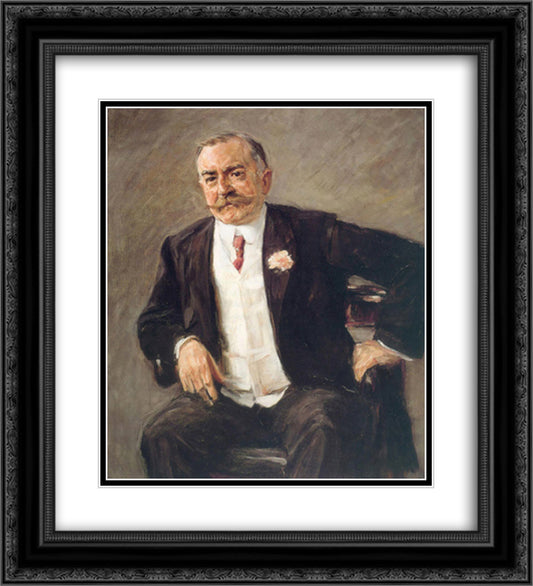 Carl Duisberg 20x22 Black Ornate Wood Framed Art Print Poster with Double Matting by Liebermann, Max