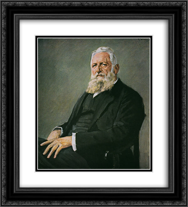 Franz Adickes 20x22 Black Ornate Wood Framed Art Print Poster with Double Matting by Liebermann, Max