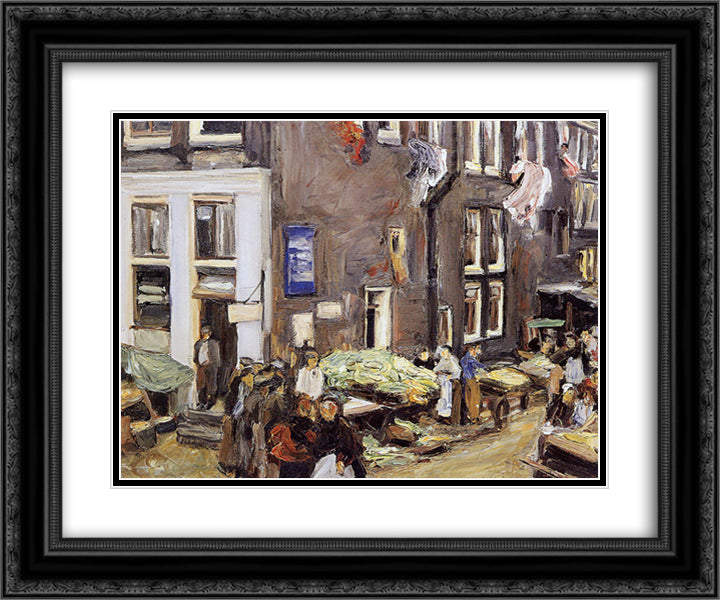 Jewish quarter in Amsterdam 24x20 Black Ornate Wood Framed Art Print Poster with Double Matting by Liebermann, Max