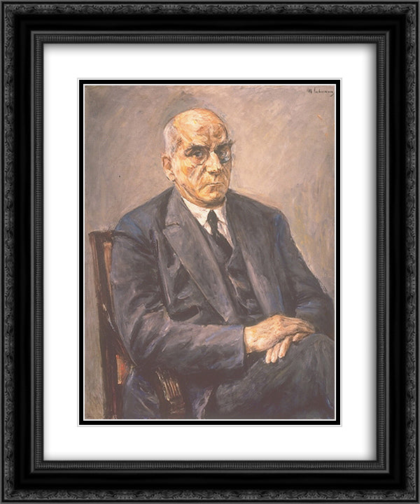 Portrait of Otto Braun 20x24 Black Ornate Wood Framed Art Print Poster with Double Matting by Liebermann, Max